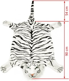 fehér plüss tigris szőnyeg 144 cm