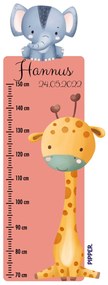 PIPPER. Textil falmatrica "Gyermek magasságmérő névvel  - Szafari 2"