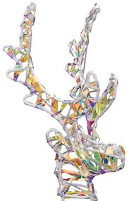 Rénszarvas húzta szán Meleg fehér 30 x 12 x 54.5 cm PET