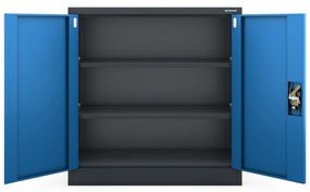 Alacsony fém irattartó szekrény BEATA, 900 x 930 x 400 mm, antracit-kék