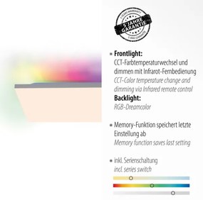 Leuchten Direkt 15562-16-LED RGB Dimmelhető mennyezeti lámpa CONRAD 35W/230V+ távirányító