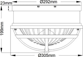 Quintiesse TOLLIS QN-TOLLIS-F-BN Süllyesztett mennyezeti lámpa 2x40W/E27