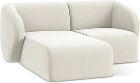 Bézs bársony sarokkanapé (bal oldali-heverő résszel) Lani – Makamii