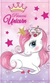 Unikornis Princess kéztörlő, arctörlő, törölköző 30x50cm
