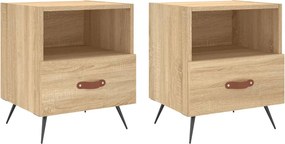 vidaXL 2 db sonoma tölgy színű szerelt fa éjjeliszekrény 40x35x47,5 cm