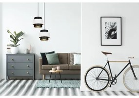 Csillár zsinóron NESS 2xE27/60W/230V á. 30 cm fekete/fehér