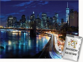 Fotótapéta Város Éjszaka Panoráma Hálószoba Nappali Tapéta Flizelina 200x140