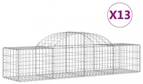 13 db íves horganyzott vas gabion kosár 200x50x40/60 cm