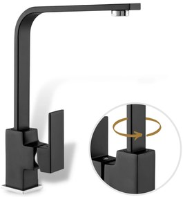 Gamma Moon, szabadon álló mosogató csaptelep, fekete matt, GMA-BNK-BK