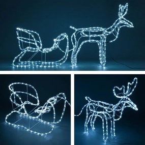 NEXOS Rénszarvas szánnal 140 cm hideg fehér