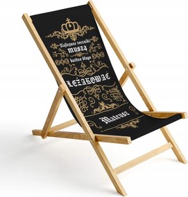 Fából készült összecsukható napozóágy Whiskey nyomtatással Évjáratok