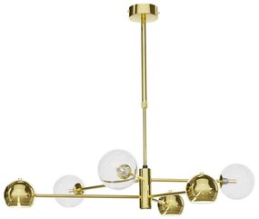 Jupiter 1964 - Csillár rúdon MOKA 3xGU10/10W/230V + 3xG9/10W/230V arany/átlátszó