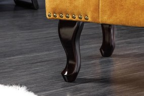 Design puff Chesterfield mustársárga bársony