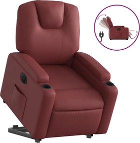 vidaXL elektromos bordó műbőr felállást segítő dönthető fotel