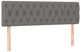 sötétszürke szövet LED-es fejtámla 144 x 7 x 78/88 cm