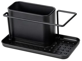 WENKO 55078100 - Konyhai rendszerező BLACK OUTDOOR KITCHEN 21x12 cm rozsdamentes acél/fekete