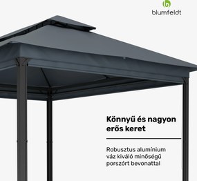 Blumfeldt Grandezza Cortina kerti pavilon 3x4 m, időjárásálló, porfestett, oldalsó redőnyök