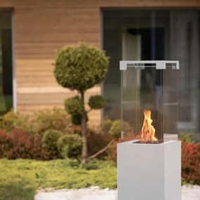 Planika Faro GAS - Kültéri gáz kandalló 142x36 cm 8kW fehér + védőborítás