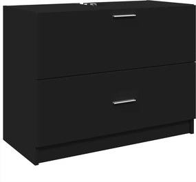vidaXL fekete szerelt fa mosdószekrény 78 x 37 x 59 cm