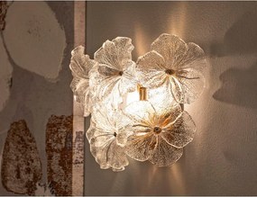 Aranyszínű üveg fali lámpa Ibiscus – Mauro Ferretti