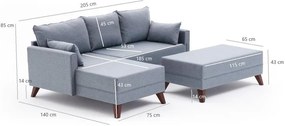 Sarokkanapéágy Bella Soft Mini Köşe Jobbos - Kék