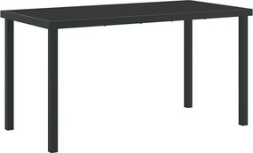 vidaXL Kerti Asztal Fekete 140 x 70 x 73 cm Fém