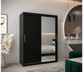 Ruhásszekrény 150 cm Toki 2 (matt fekete + matt fekete). 1064990