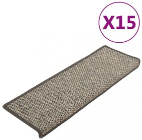 15 db szürke-bézs öntapadó lépcsőszőnyeg 65x21x4 cm