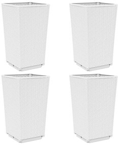4 db fehér polipropilén kerti ültetőláda 32,5 x 32,5 x 57 cm