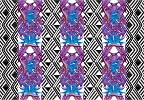 Fotótapéta Virágok és rombuszok vinil 460x300 Elegáns és modern minták +ragasztó