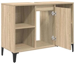 vidaXL Mosdókagyló szekrény polcokkal Sonoma tölgy 80 x 33 x 60 cm