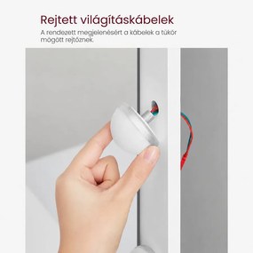 VASAGLE fésülködőasztal LED-es tükörrel, 9 szabályozható izzóval, 2 fiókkal, fehér
