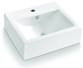 Bathco 0010 - BOLONIA ráültethető mosdó 51x45,5 cm porcelán/fehér