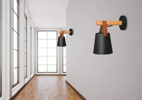 Designer fali lámpa fából és fémből szürke
