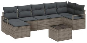 vidaXL Kanapé Szett párnával 8 pcs Szürke polirattan