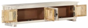 fehér tömör mangófa TV-szekrény 140 x 30 x 35 cm