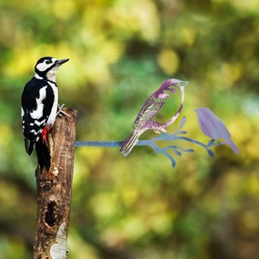Bird fém kerti dísztárgy, 20×40 cm
