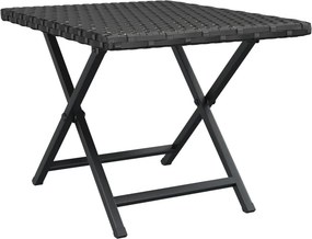 vidaXL fekete összecsukható polyrattan asztal 45 x 35 x 32 cm