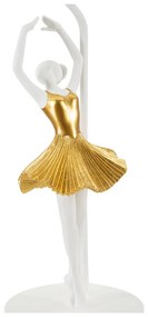 Fehér-aranyszínű asztali lámpa textil búrával (magasság 64 cm) Dancer – Mauro Ferretti