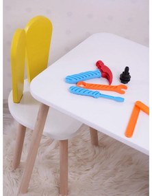 Gyerekasztal székekkel Bunny One Chair Set - Yellow, White