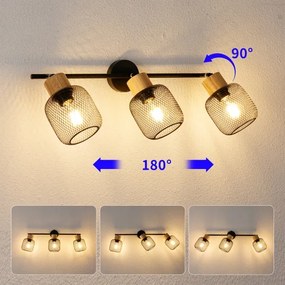 Brilagi - Spotlámpa BASKLITE 3xE27/15W/230V kaucsukfa/fekete