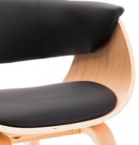 vidaXL 2 db fekete hajlított fa és műbőr étkezőszék