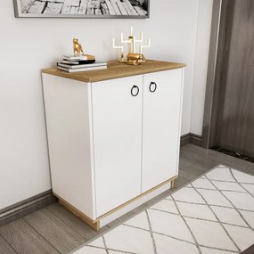 Nüanse komód, tölgy-fehér, 72 cm