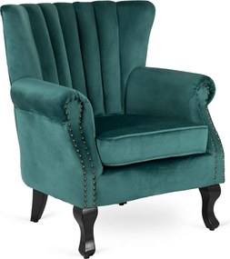 Fotel zöld bársony kárpittal – MALLO