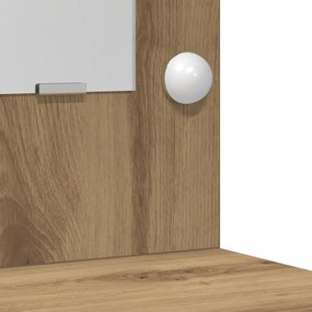 Sminkasztal Készlet 3 pcs kézműves tölgy 50 x 41 x 135 cm