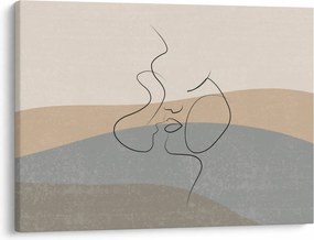 Kép - Line art csók (70x50 cm)
