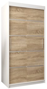 Ruhásszekrény 100 cm Verika 1 100 (fehér + szonoma tölgy). 1063675