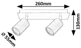 Rabalux 73072 - Spotlámpa GERHARD 2xGU10/15W/230V