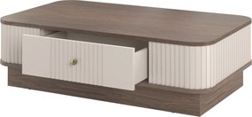 Vesper dohányzóasztal 103x60 cm fiókkal - kasmír / dió / arany fogantyú