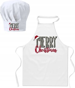 Konyhai kötény Szakács sapka Karácsonyi Merry Christmas kockás
